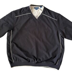 Callaway Golf Sport Mens Pullover Jacket Black V Neck Lightweight Size XL
